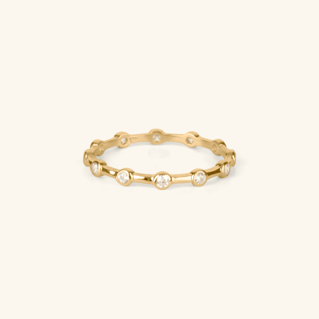Station Eternity Ring,Made in 14k Solid Gold