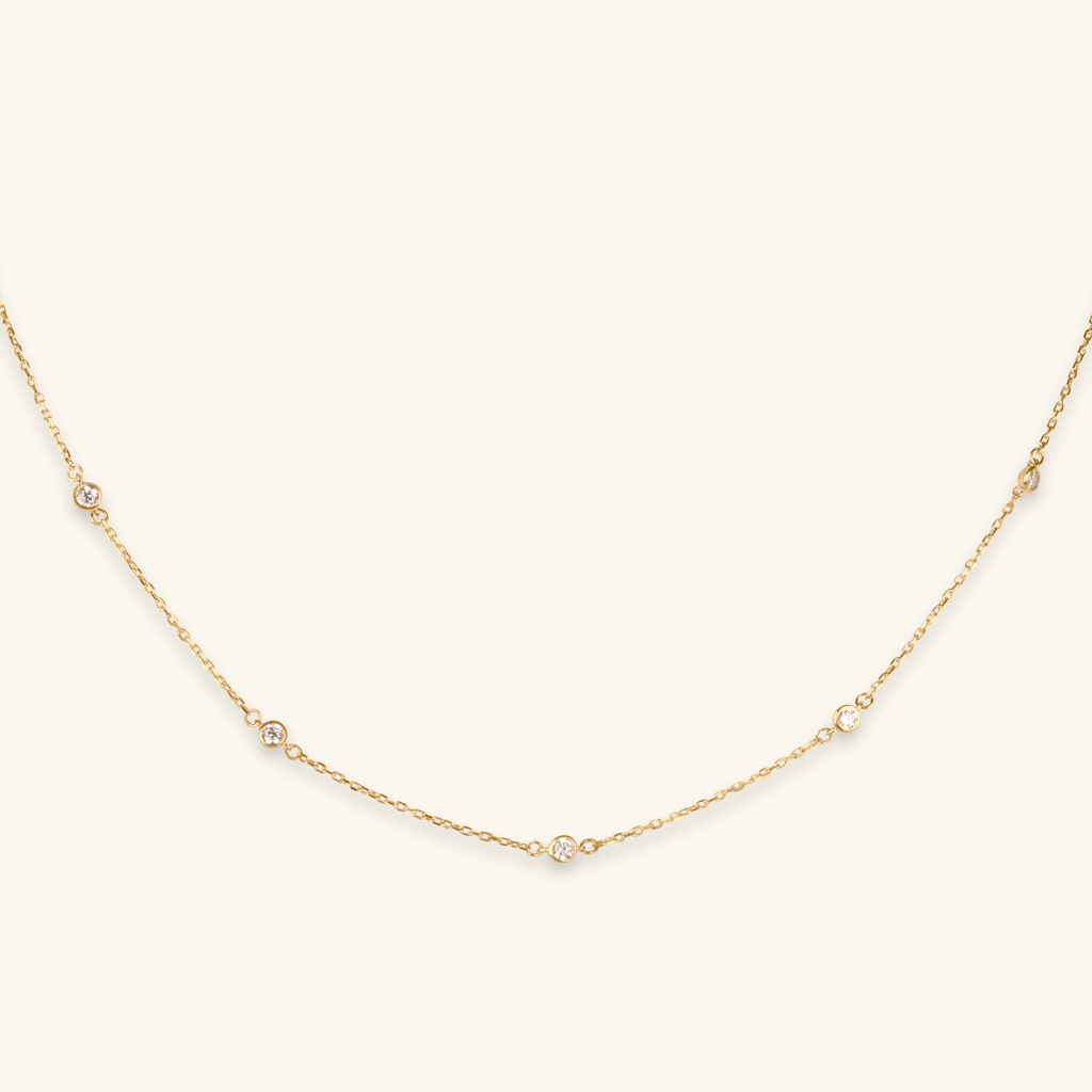 Floating Necklace, Made in 14k solid gold