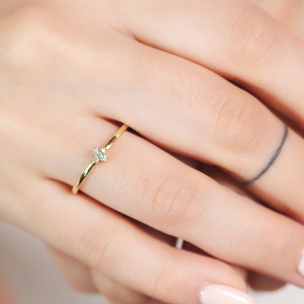 Celestial Stacker Ring, Made in 14k solid gold