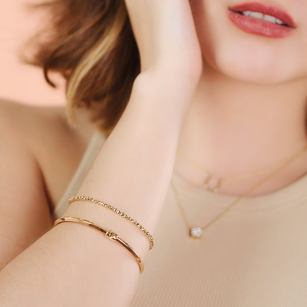 Gold Bangle, Made in 14k solid gold