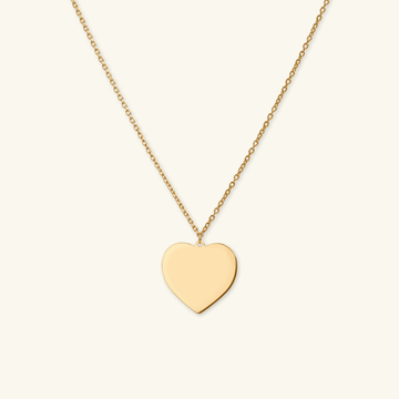 Engravable Heart Necklace, Made in 18k solid gold