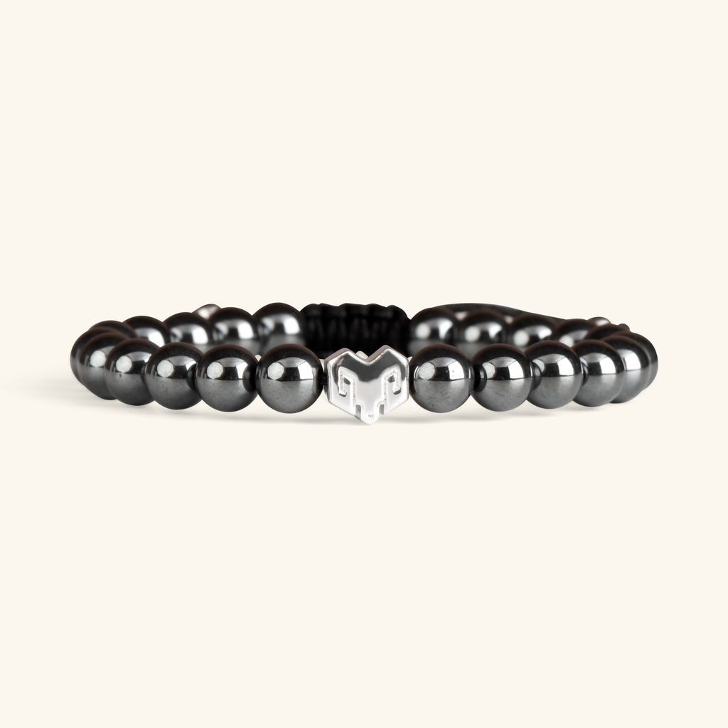 Ram Hematite Bracelet, Handcrafted in 925 sterling silver