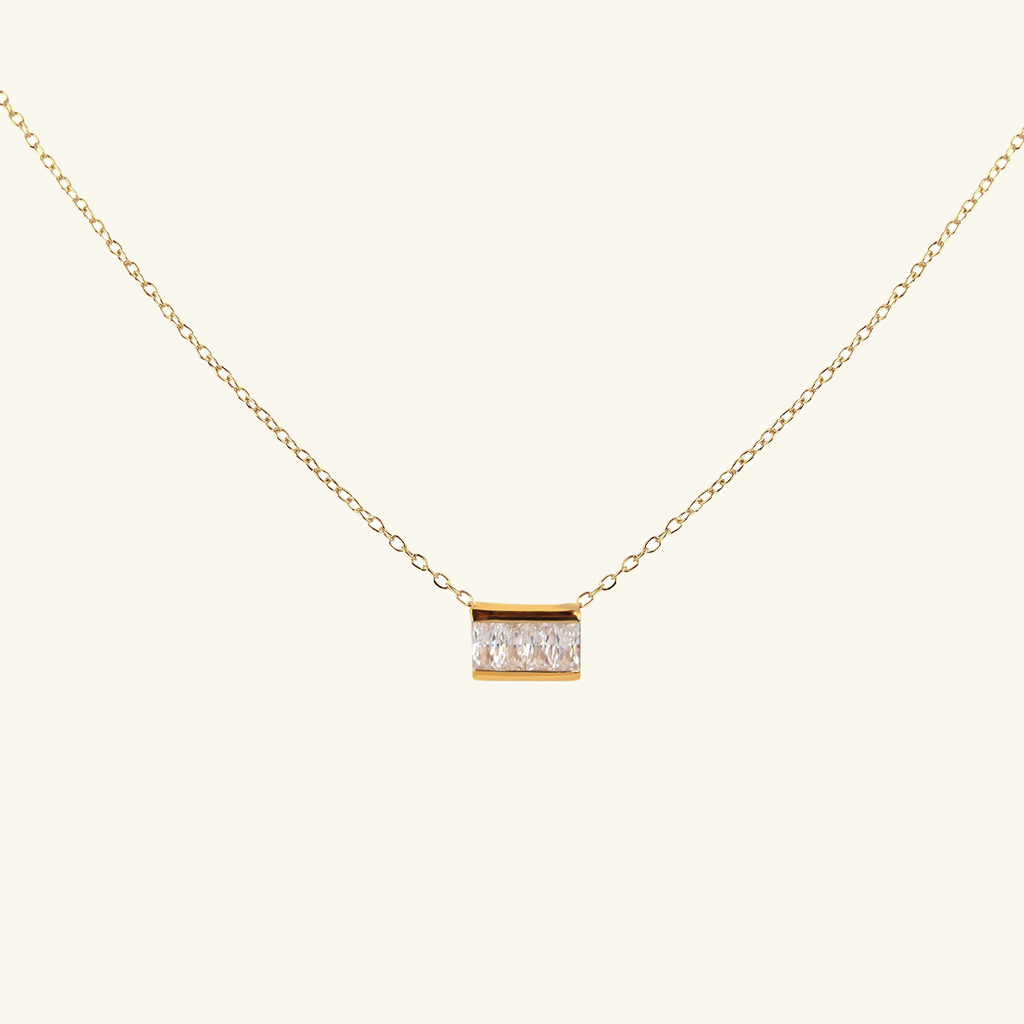 Square Bar Necklace,Handcrafted in 925 Sterling Silver