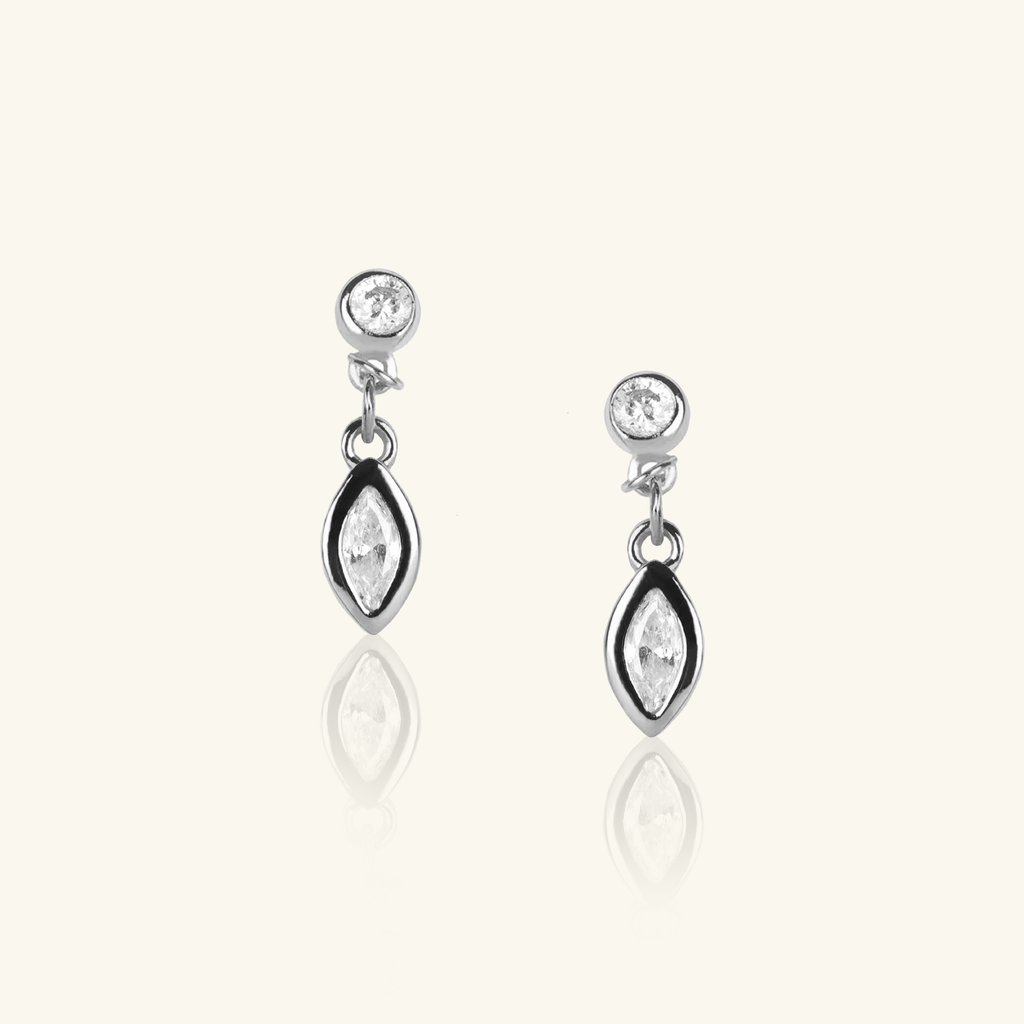 Marquise Drop Earrings Sterling Silver, Handcrafted in 925 sterling silver