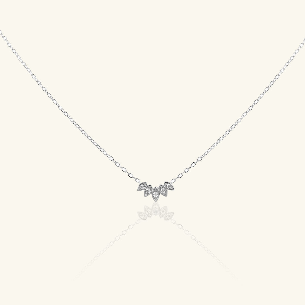 Marquise Necklace Sterling Silver, Handcrafted in 925 sterling silver