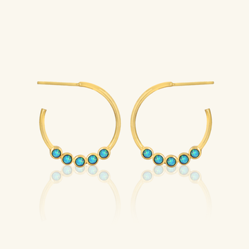 Tiffany Opal  Midi Hoops,Handcrafted in 925 Sterling Silver