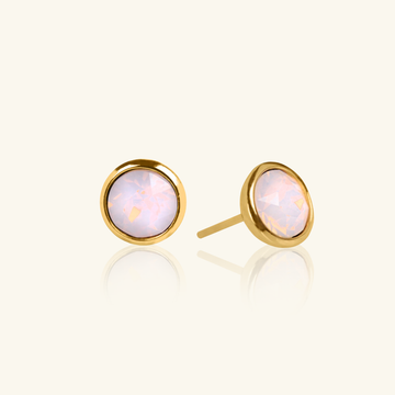 Naples Opal Studs Rose Water, Handcrafted in 925 sterling silver