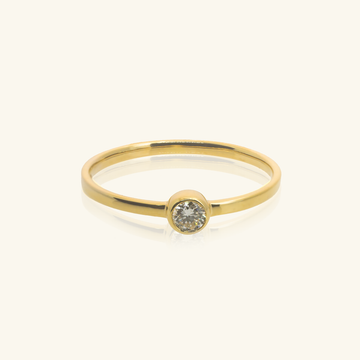 Solo Diamond Ring,Made in 14k Solid Gold
