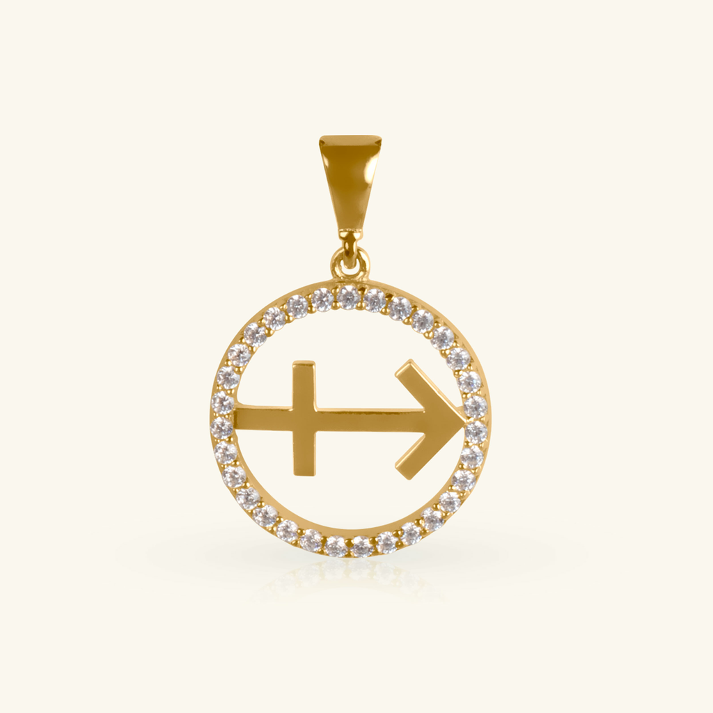 Sagittarius Pendant, Made in 14k solid gold