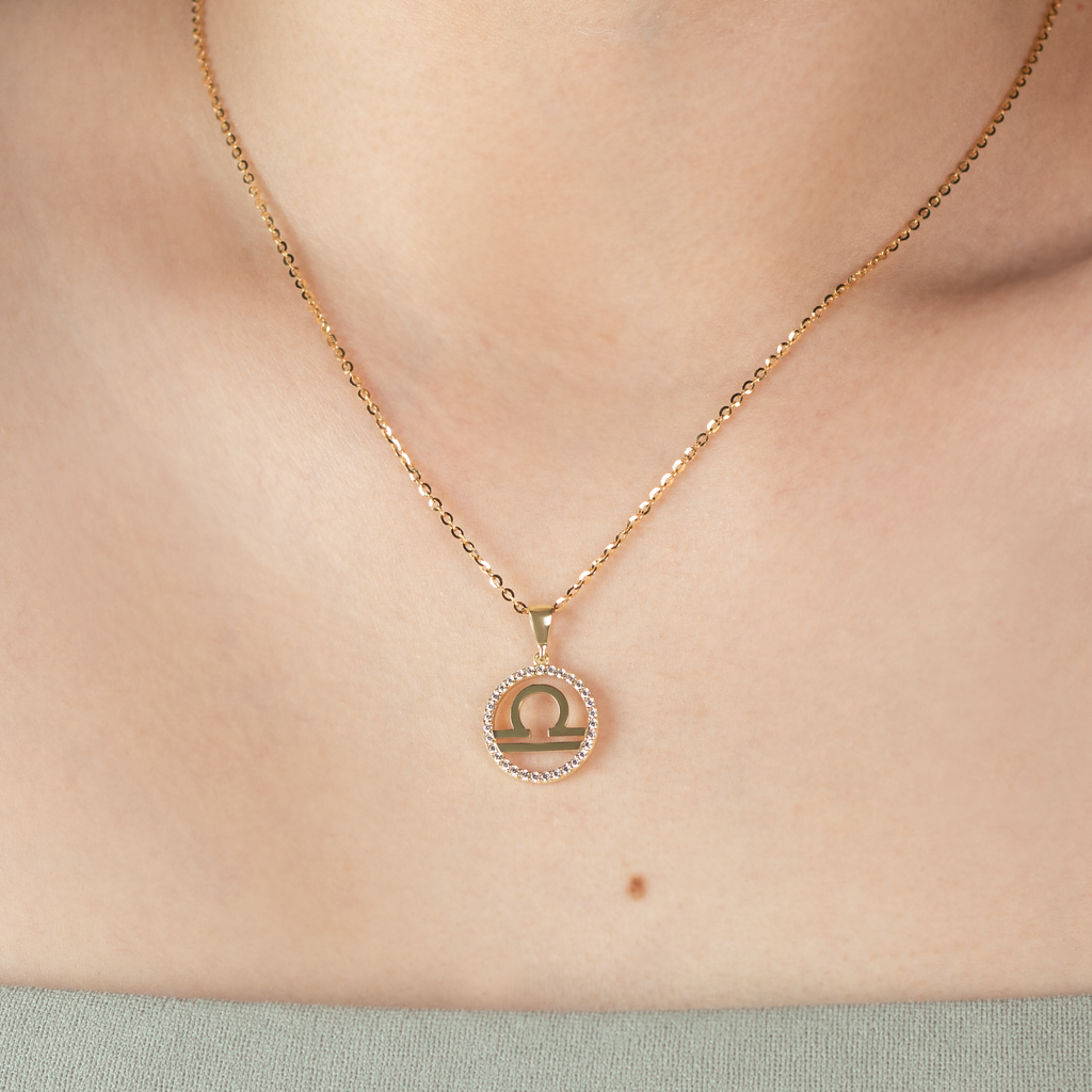 Libra Pendant, Made in 14k solid gold