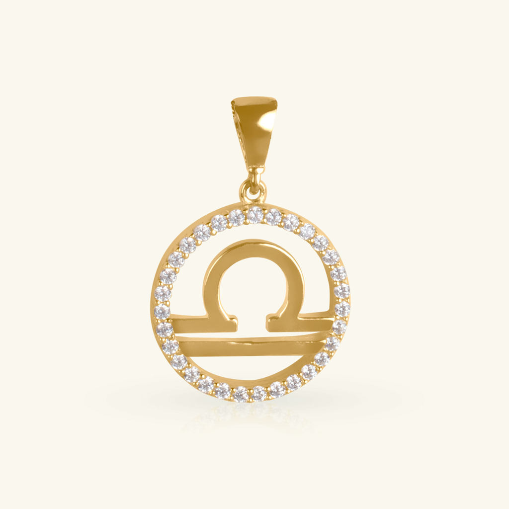 Libra Pendant, Made in 14k solid gold