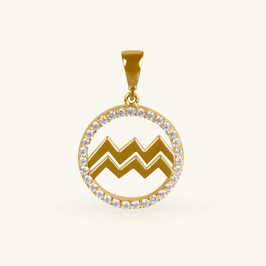 Aquarius Pendant, Made in 14k solid gold