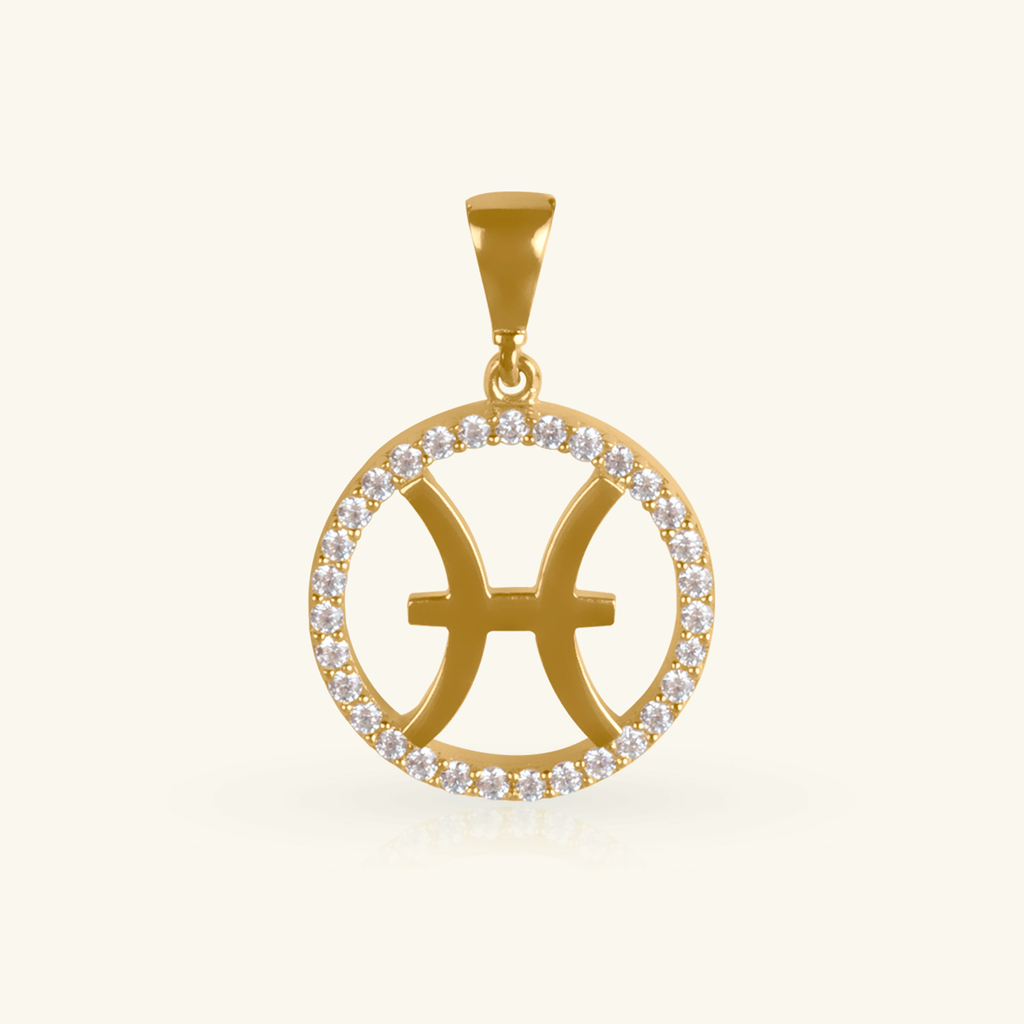 Pisces Pendant, Made in 14k solid gold