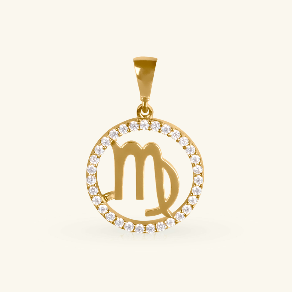 Virgo Pendant,Made in 14k Solid Gold