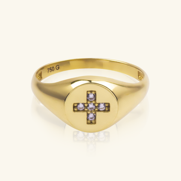 Crossing Signet, Made in 18k solid gold