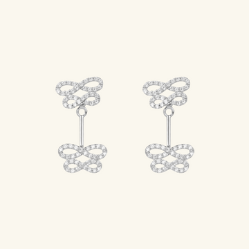 Double Infinity Drop Studs, Made in 14k solid gold.    