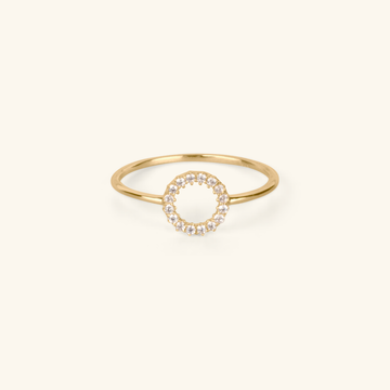 Halo Stacker Ring, Made in 14k solid gold