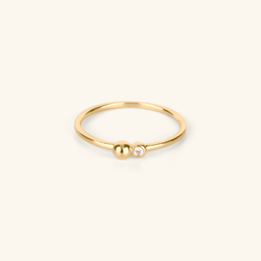 Duo Stacker Ring, Made in 14k solid gold