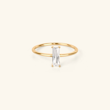 Baguette Cut Ring Stacker, Made in 14k solid gold
