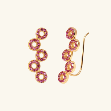 Halo Cluster Climbers Crimson, Handcrafted in 925 sterling silver