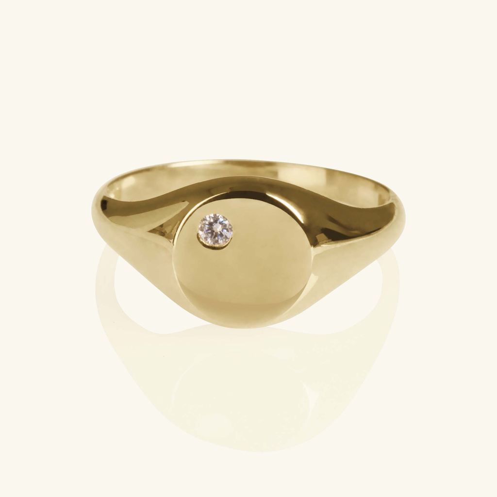 Solo Oxford Signet Ring,Made in 18k Solid Gold