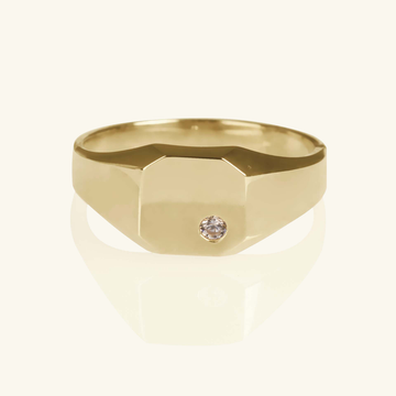 Square Signet Ring,Made in 18k solid gold