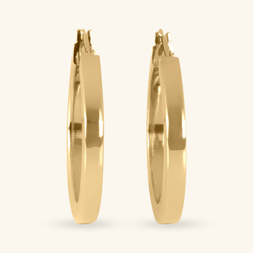 Medium Hoops, Made in 14k solid yellow gold