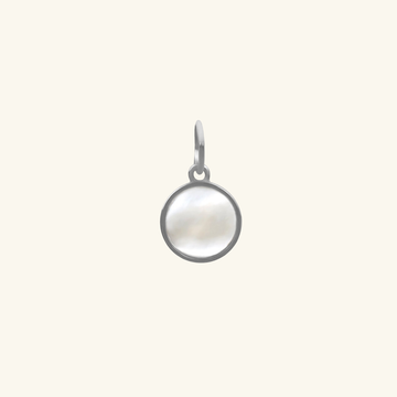 Mother of Pearl Disc Pendant Sterling Silver, Handcrafted in 925 sterling silver