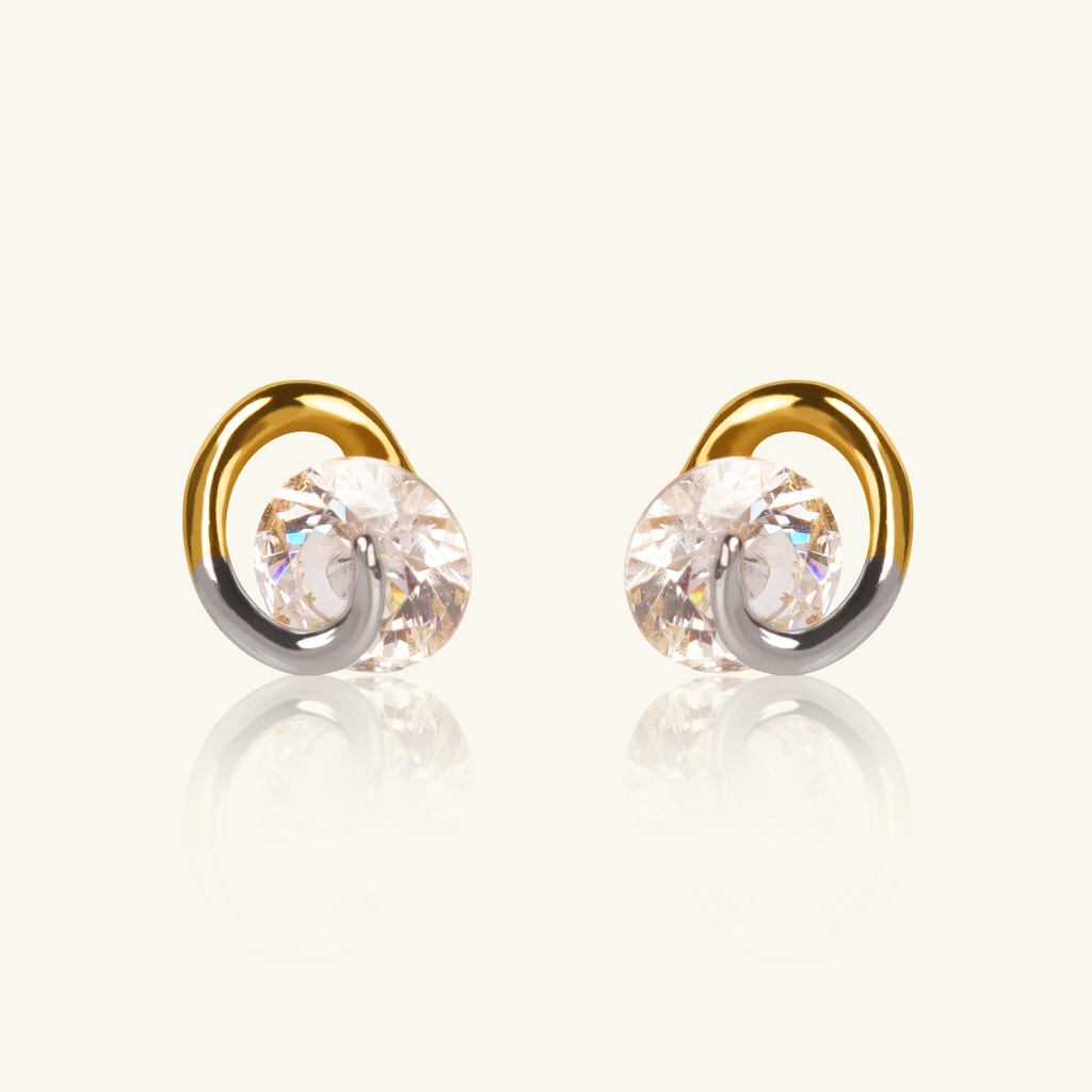 Floating Solitaire Studs, Made in solid 14k gold