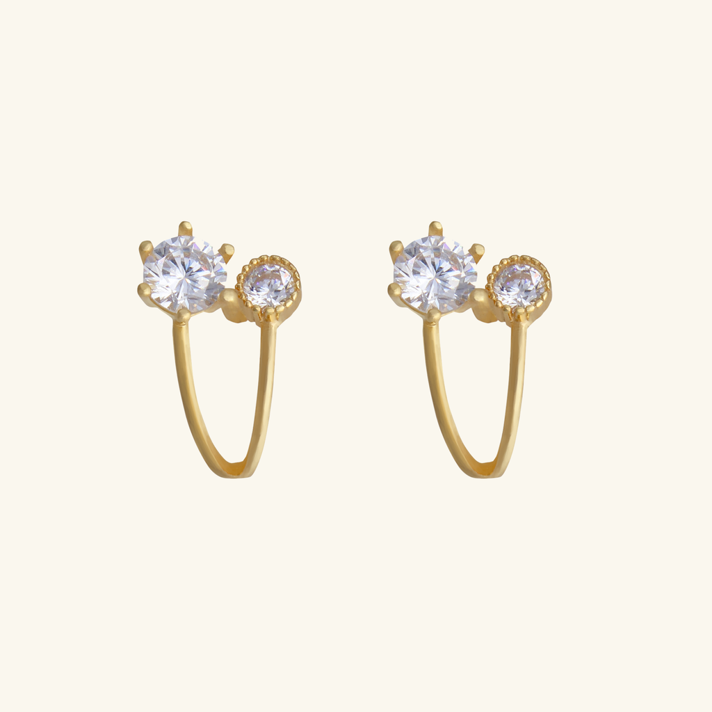 Deux Studs, Made in 18k solid gold