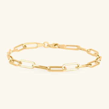 Bold Link Chain Bracelet, Made in 14k solid yellow gold