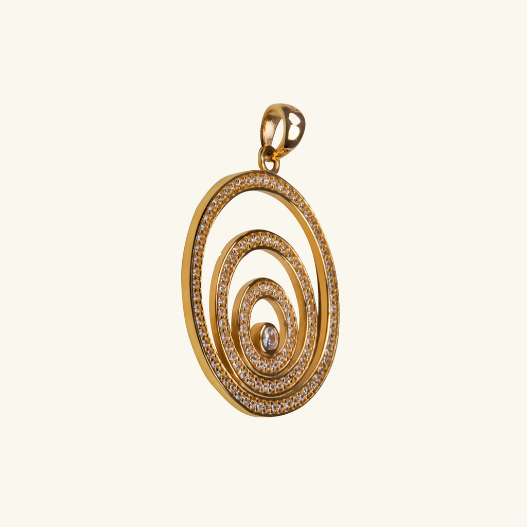 Halo Pendant, Made in 14k solid gold