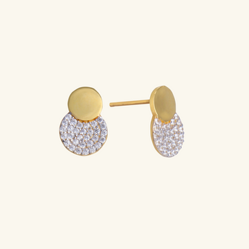 Pavé Dots Studs, Made in 18k solid gold