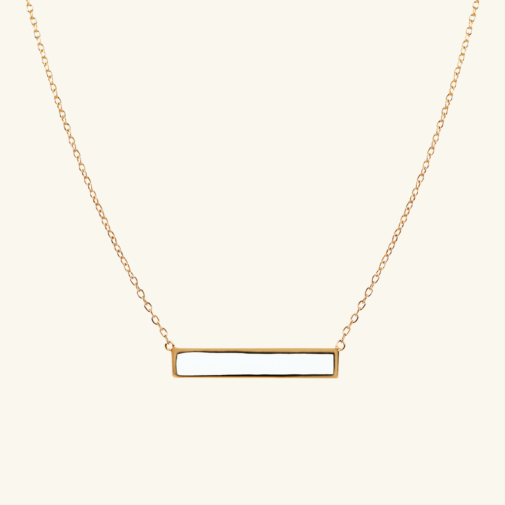 Bar Enamel Necklace, Handcrafted in 925 sterling silver