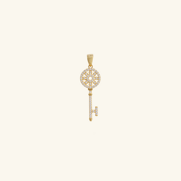 Mini Key Pendant, Made in 18k yellow gold