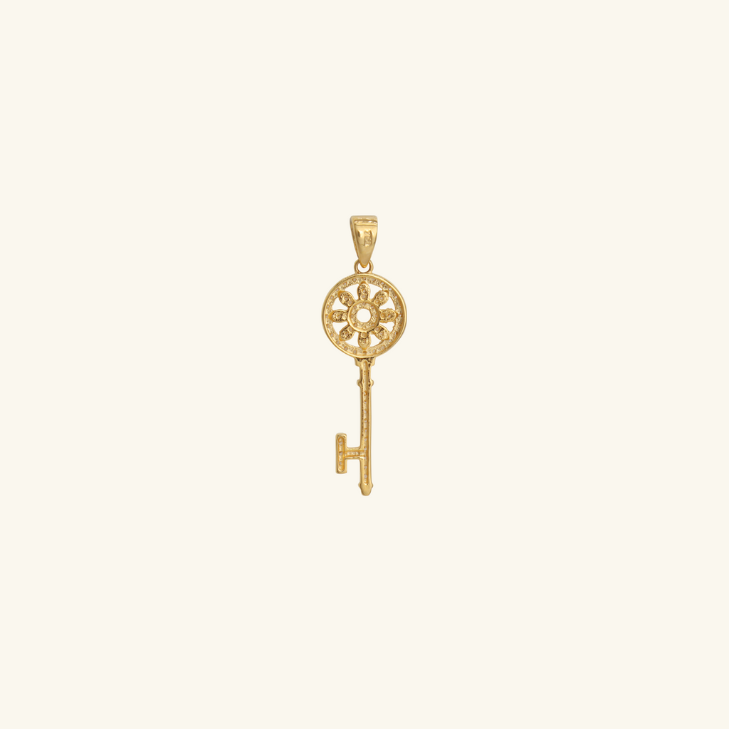 Mini Key Pendant, Made in 18k yellow gold