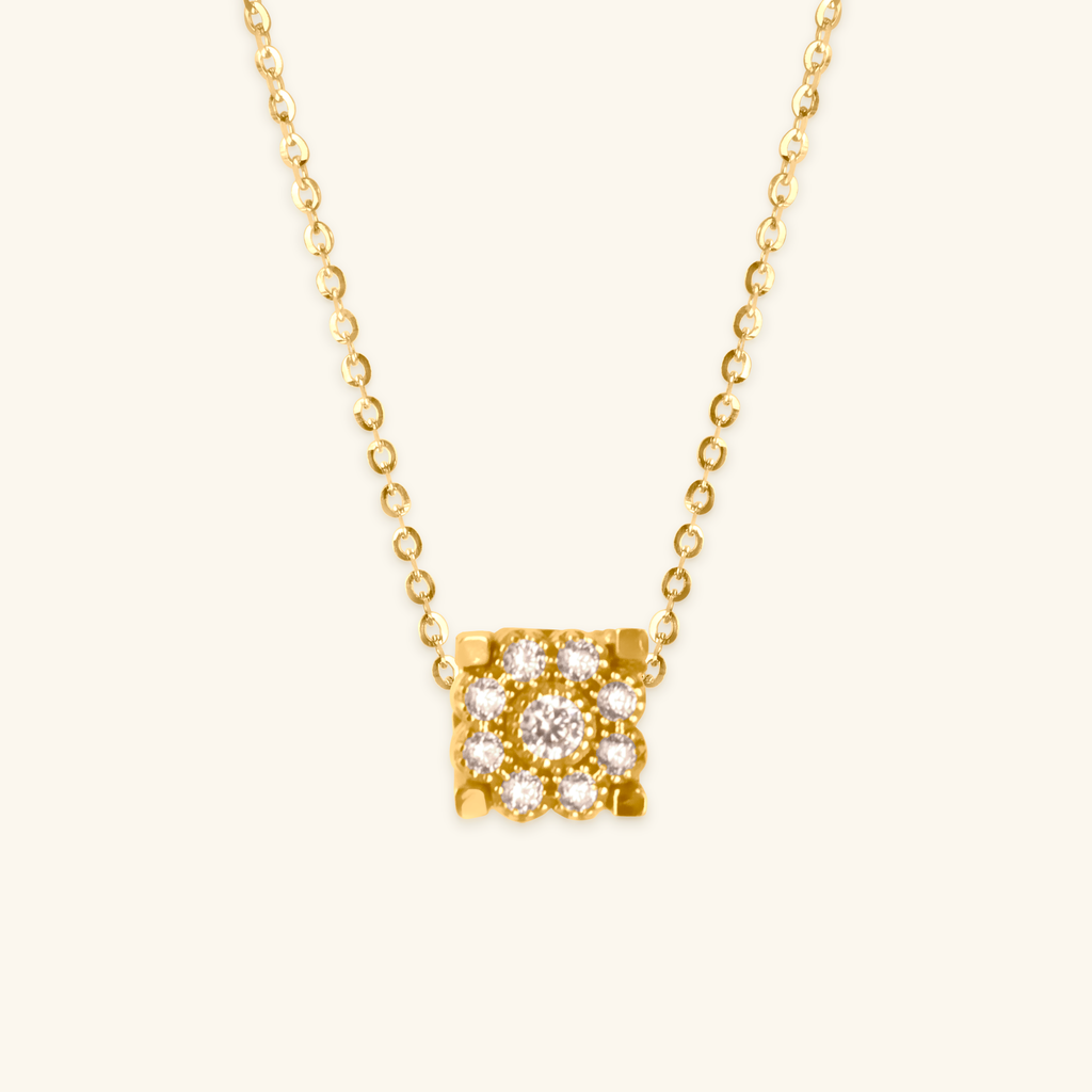 Flower Pendant Necklace, Made in 14k solid gold