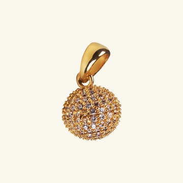 Pavé Drop Charm Pendant, Made in 14k solid gold