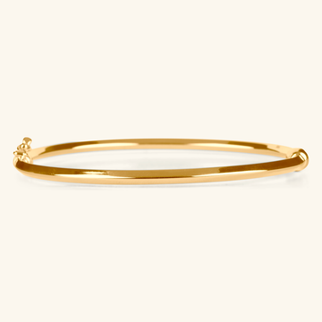 Angled Bangle, Made in 14k hollowed gold