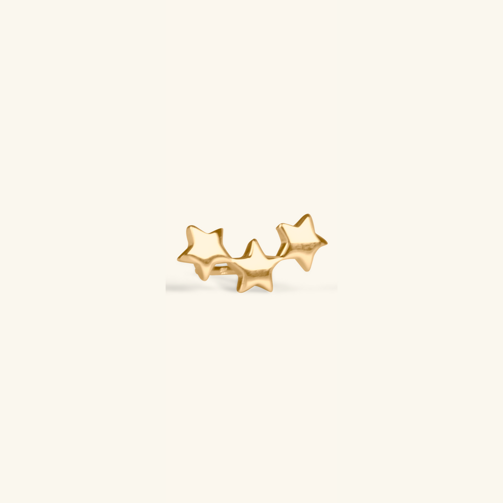 Single Star Cluster Studs,Made in 14k solid gold