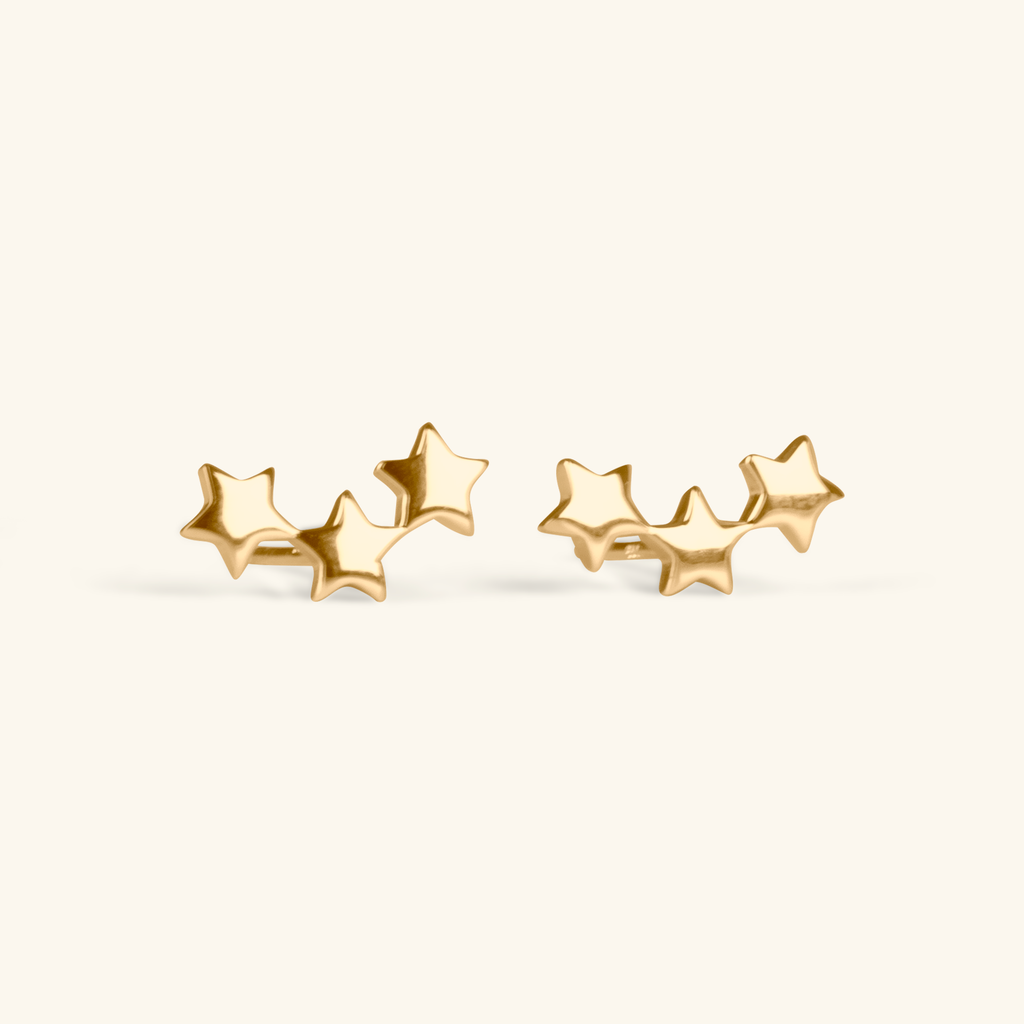 Star Cluster Studs,Made in 14k Solid Gold