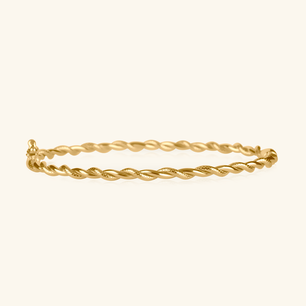 Rope Bangle, Made in 14k solid gold