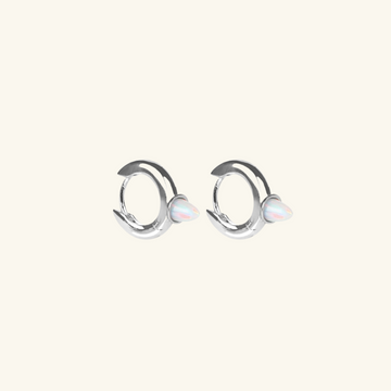 Buller Opal Hoops, Handcrafted in 925 sterling silver