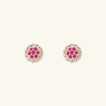 Rosa Flower Studs, Made in 18k solid gold