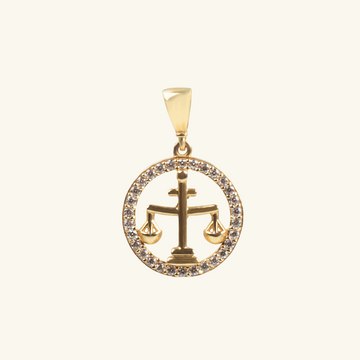 Libra Zodiac Pendant, Made in 18k solid gold