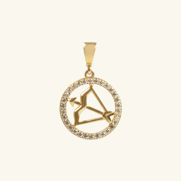 Sagittarius Zodiac Pendant, Made in 18k solid gold