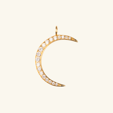 Crescent Moon Pendant, Set in 14k solid gold