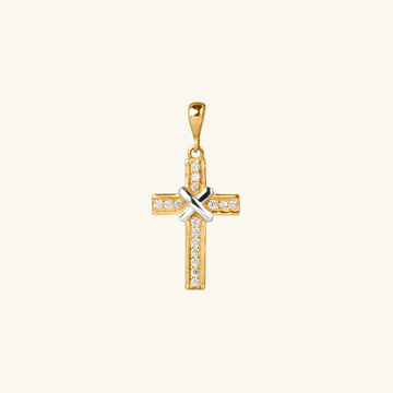 X Cross Pendant,Made in 18k Sterling Silver