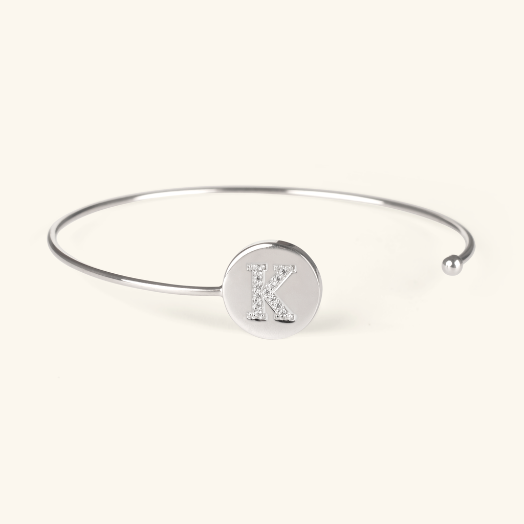 Letter Cuff Bracelet, Handcrafted in 925 sterling silver