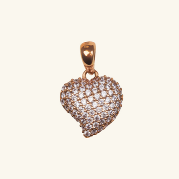 Pavé Heart Pendant, Made in 14k solid gold